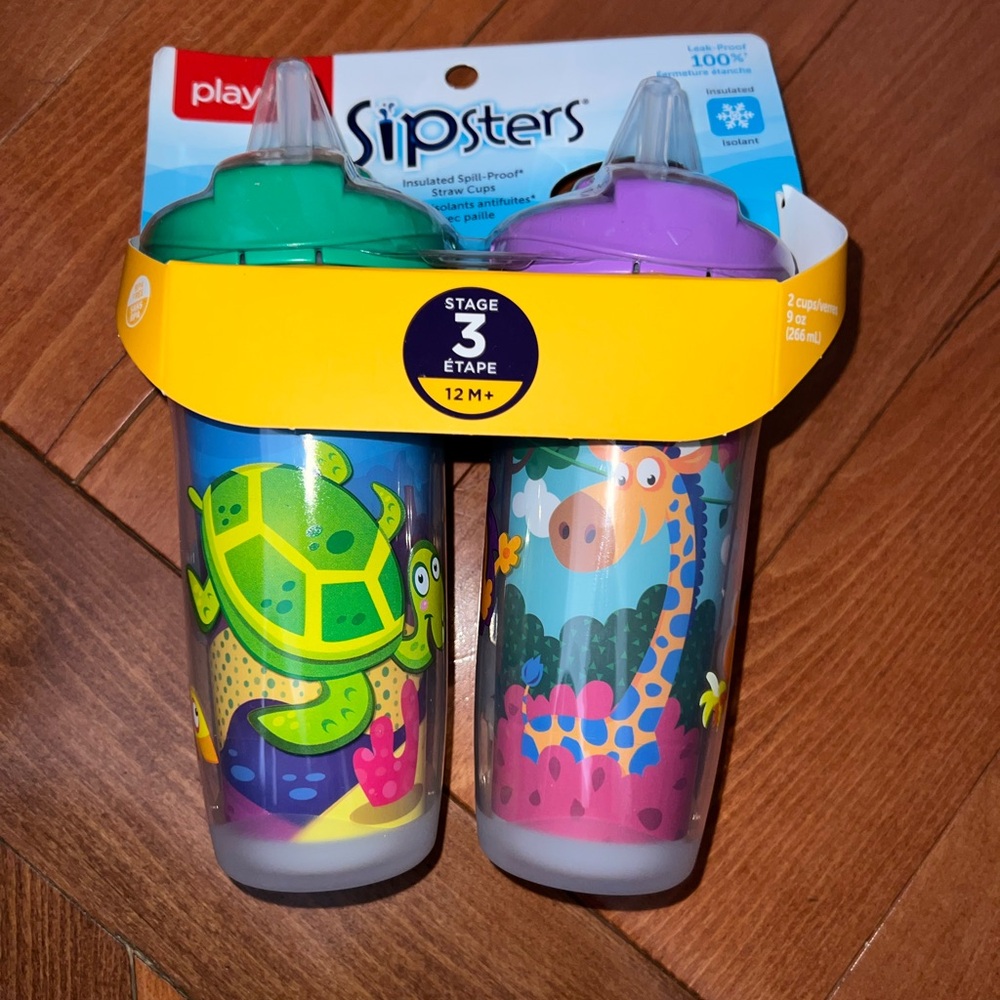 Playtex Green and Purple Spill-Proof Sippy Cups